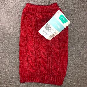 Red Cable Knit Doggy Sweater